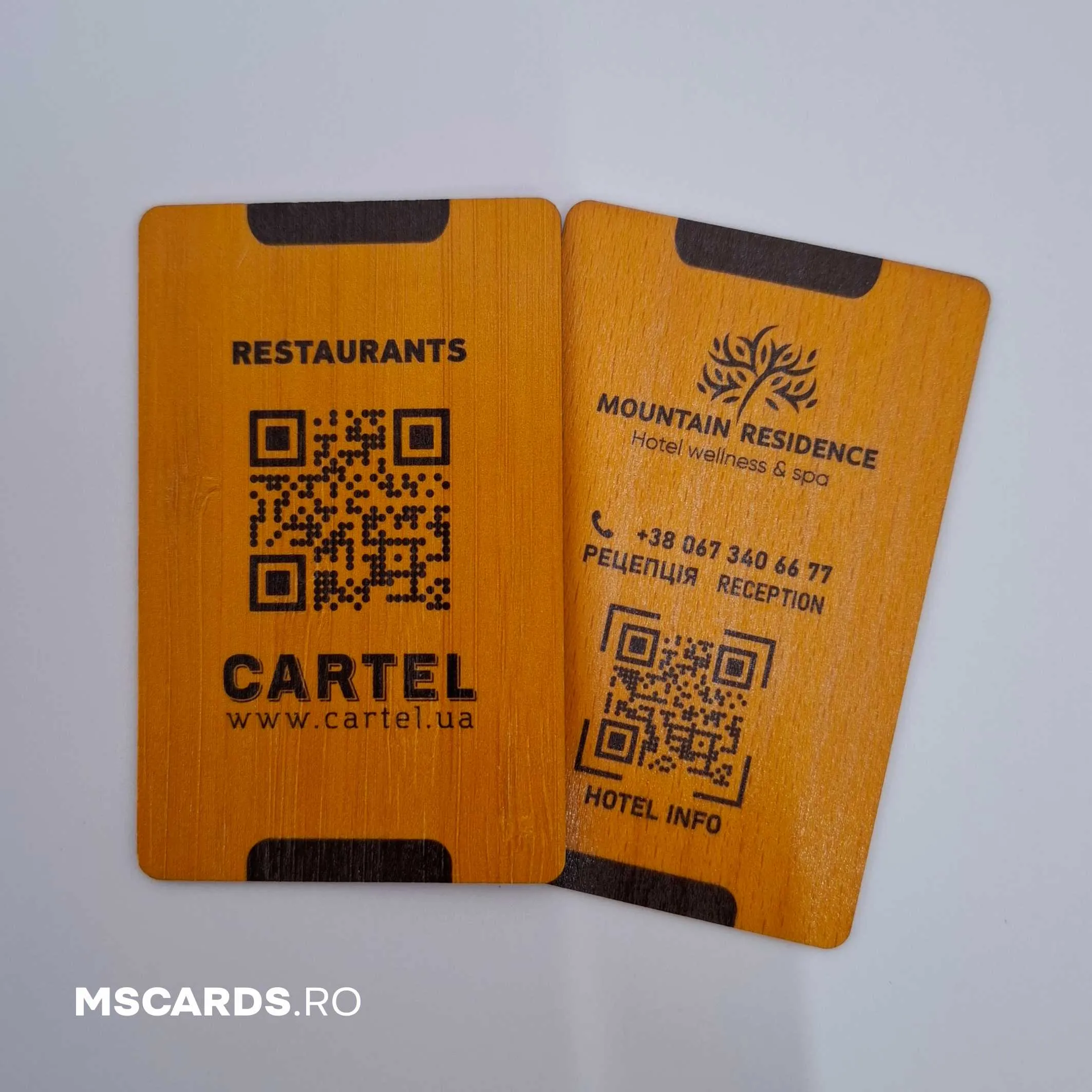 Cărți de vizită din lemn (imprimare față)